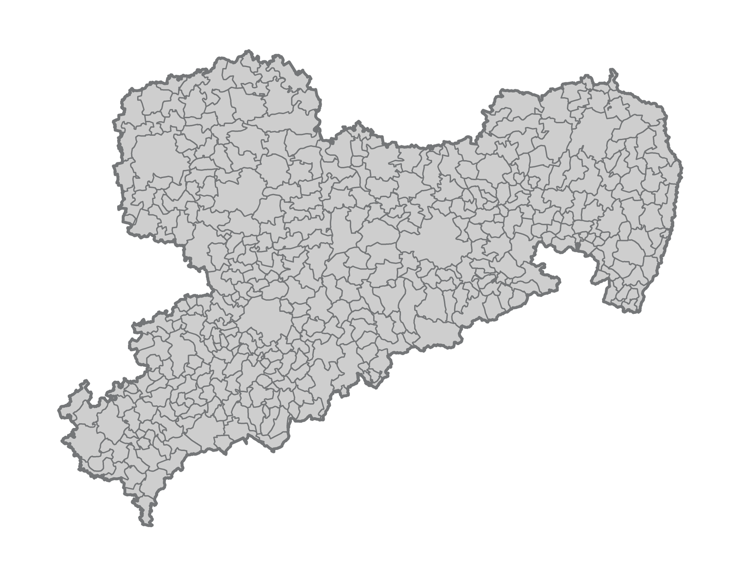 Kartografische Darstellung der Gemeinden in Sachsen